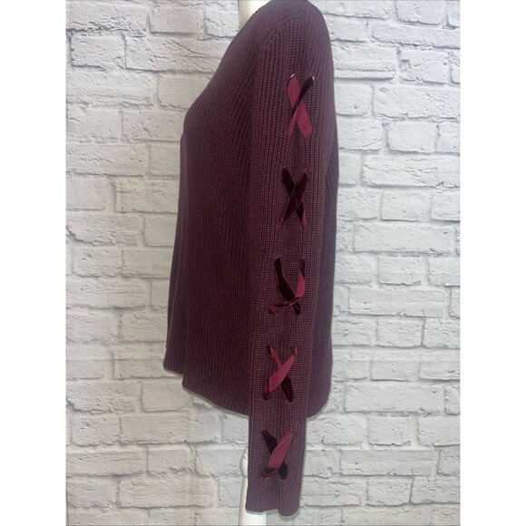 Lauren Ralph Lauren Women’s Chunky Knit Burgundy Casual  Sweater Size Large - Picture 5 of 8